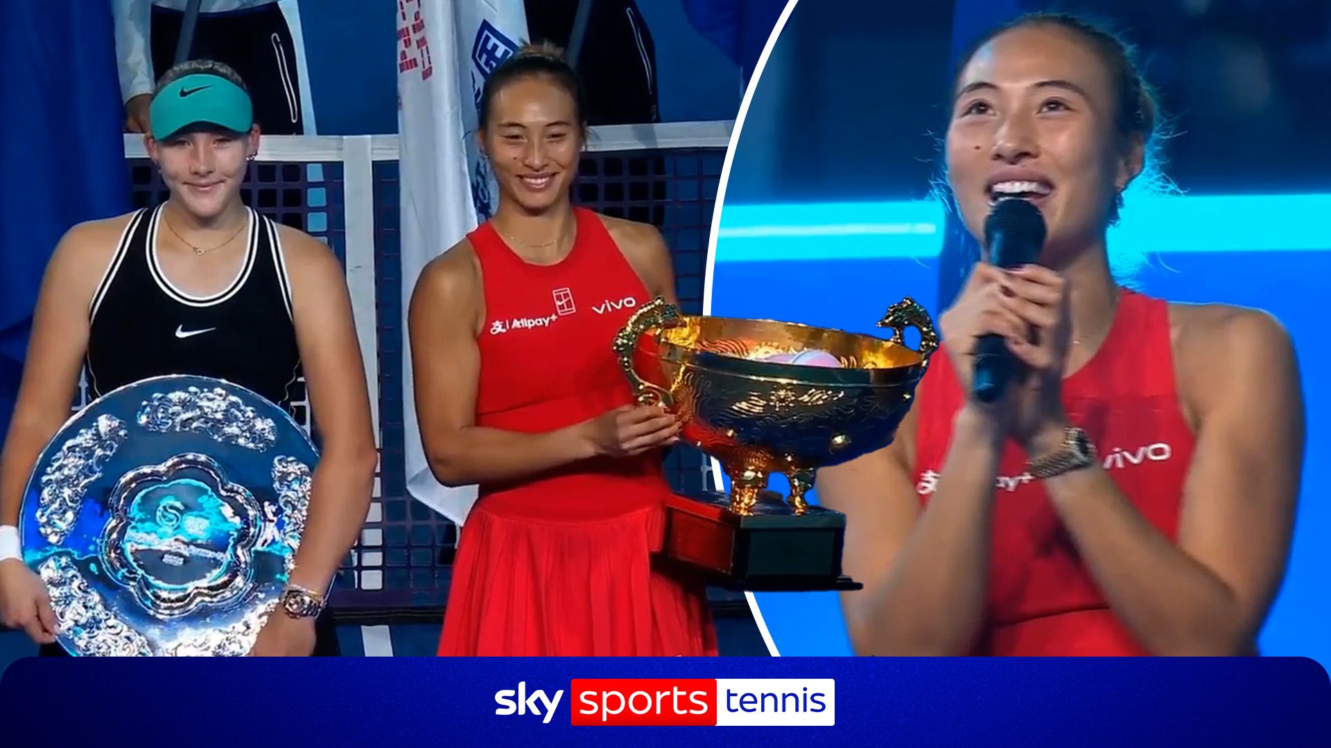 Zheng serenades China Open crowd after tournament victory!