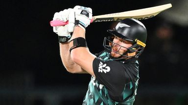 New Zealand's Glenn Phillips bats during a T20 cricket international (Associated Press)