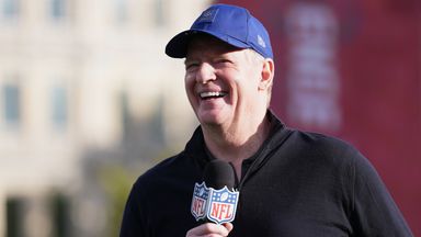 NFL Commissioner Goodell speaks to the crowd at the NFL Fan Experience at Trafalgar Square in London