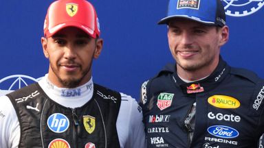 Lewis Hamilton and Max Verstappen after qualifying in the top two for the Bahrain GP in Malaysia