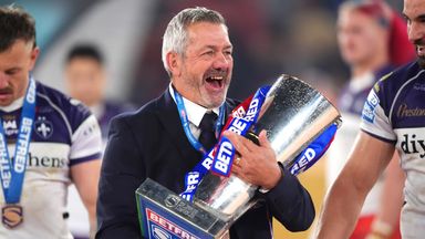 Wakefield Trinity head coach Daryl Powell discusses their rise from relegation in 2023 to domestic champions in 2026