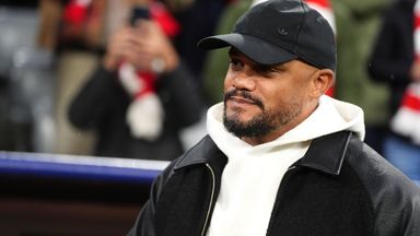 Vincent Kompany was in the dugout for Bayern's 2-2 draw with Arsenal on Wednesday