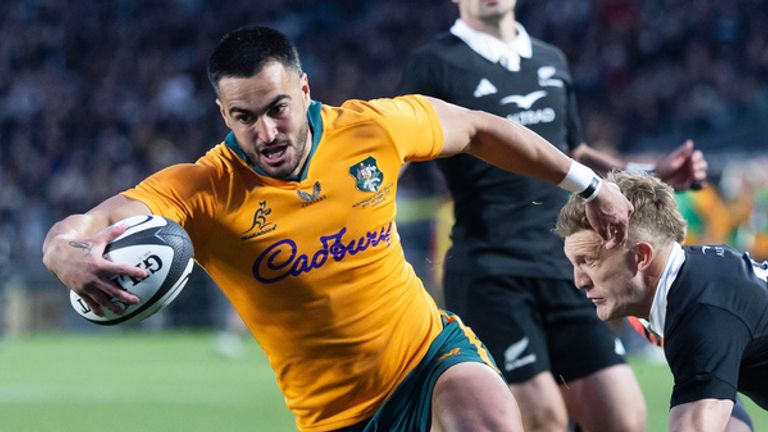 Australia's Tom Wright sped over for the opening try of the Test as the visitors started strong 