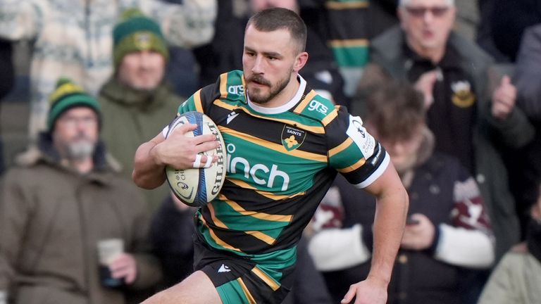 Northampton Saints' Ollie Sleightholme scored a hat-trick in an astonishing afternoon at Franklin's Gardens