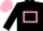 BLACK, pink hollow box, pink cap