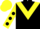 Black, Yellow chevron, Yellow sleeves, Black spots, Yellow cap