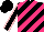 Black and Hot Pink Diagonal Stripes, Black Sleeves, Pink Seams, Black Cap