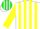 White, Green Horse, Green and Yellow Stripes on Sleeves