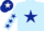 LIGHT BLUE, dark blue star, dark blue stars on sleeves, dark blue cap, white star