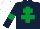 Dark Blue, Emerald Green Cross of Lorraine and armlets, White cap