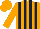 Orange and Dark Blue stripes, Orange cap