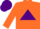 Orange, purple 'AAA' triangle, orange and purple cap