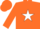 NEON ORANGE, white star, neon orange cap