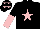 Black, Pink star, halved sleeves and stars on cap