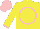 Yellow, Pink Circle and Rose, Pink Cuffs and Cap