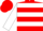 RED, White Circled 'Y', White Hoops on Sleeves