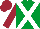 Emerald Green, White cross belts, Maroon sleeves and cap