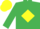 EMERALD GREEN, yellow diamond, yellow cap