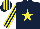 Dark Blue, Yellow star, Striped sleeves and cap