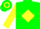 Green, yellow diamond hoop, yellow diamond hoop on sleeves