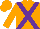 Orange, purple cross belts