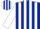 Dark blue, white stripes on sleeves