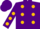 Purple, gold dots
