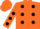 Orange, black dots