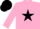 Pink, black star, black cap