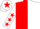 Red and White (halved), White sleeves, Red stars, White cap, Red star