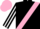 Black, pink sash, black and white striped sleeves, pink cap