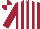 MAROON and WHITE stripes, MAROON sleeves, quartered cap