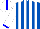 Royal blue, white stripes, blue cuffs on white sleeves, blue stripe on white cap