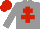 Grey body, red cross of lorraine, grey arms, red cap