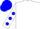 White, white sleeves, blue spots, blue cap