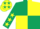 Dark green and yellow (quartered), dark green sleeves, yellow stars and cap