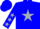 Blue, silver star, silver stars on sleeves