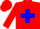 Red, blue cross