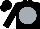 Black, Silver disc, Black cap