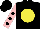Black, yellow spot, black dots on pink sleeves