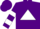 Purple, white triangle, white hoops on sleeves, purple cap