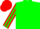 Green body, red arms, green striped, red cap