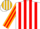 White, gold and red stripes