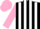 Black and white stripes, pink sleeves and cap