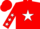 Red body, white star, red arms, white stars, red cap