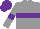 Grey body, purple hoop, grey arms, purple armlets, purple cap