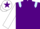 Purple, light blue epaulettes, white sleeves, white cap, purple star