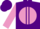 purple, mauve ball, purple seams on mauve sleeves, purple cap
