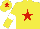 YELLOW, RED star, YELLOW sleeves, WHITE armlets, YELLOW cap, RED star