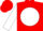 Red, white ball, white sleeves, red cap